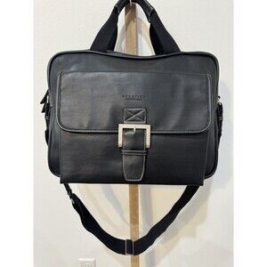 Kenneth Cole Reaction Black 16" Messenger Bag Briefcase Laptop Shoulder Bag